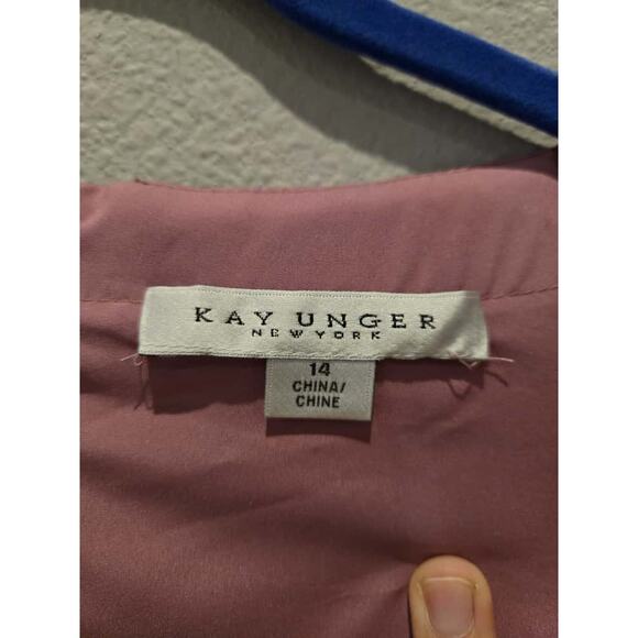 Kay Unger Women's Hazel 14 Multicolor Purple and Blue Walk Thru Jumpsuit - Picture 5 of 11